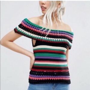 BEING DELETED ASOS Crochet Knit Off the Shoulder Top